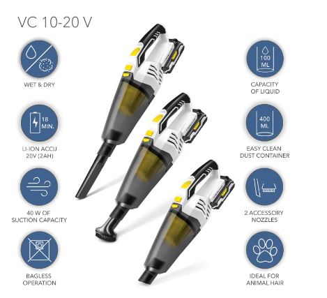 Aspiradora inalámbrica VC 10-20V